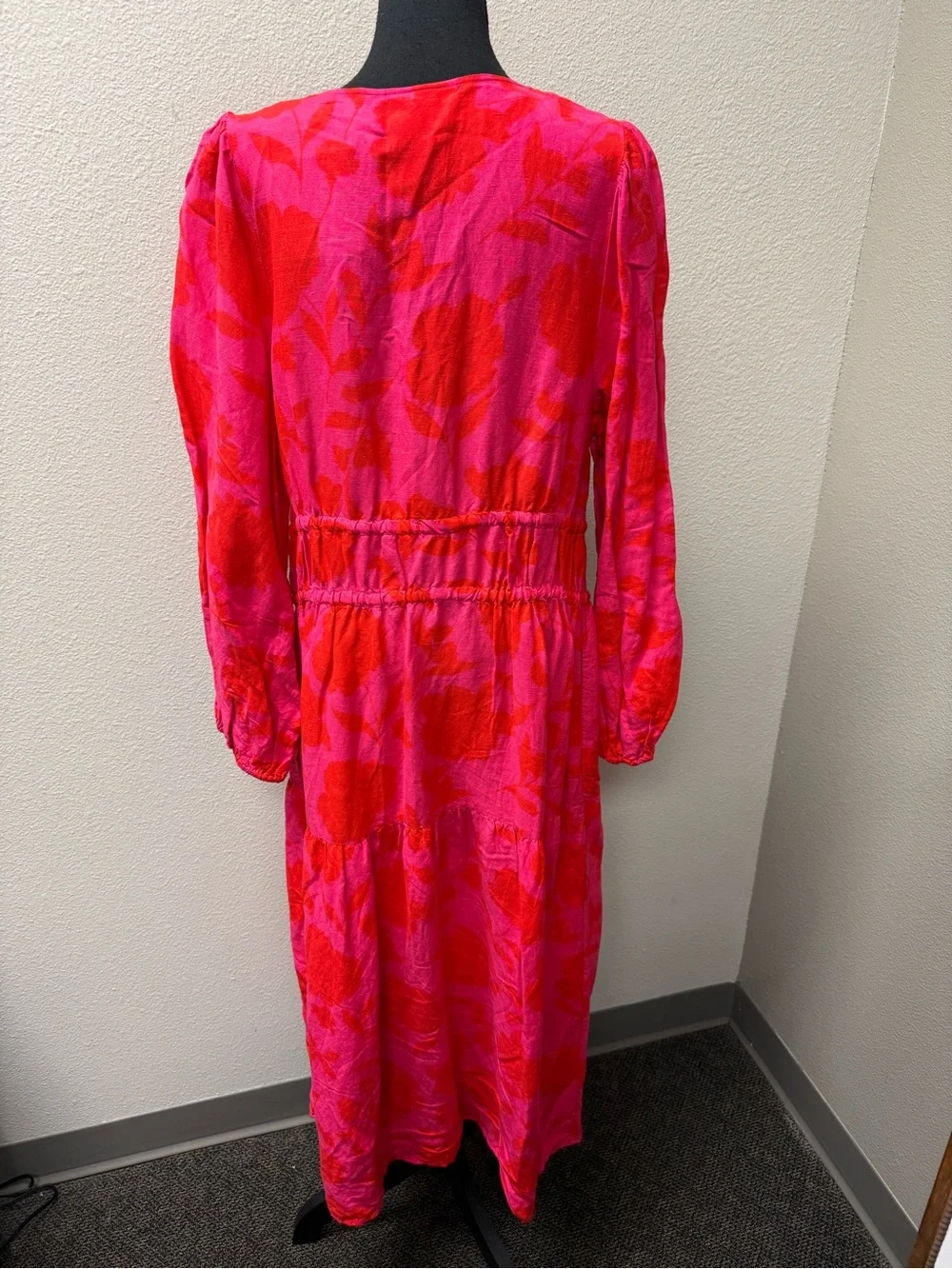 NWT Kate Spade NWT Large Pink Red Floral Midi Maxi Dress Romantic Boho Gown